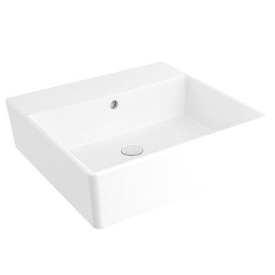 IŠPARDAVIMAS. Bocchi Milano statomas ant stalviršio praustuvas 505x450, baltos sp. be skylės maišytuvui 1216-062-0125