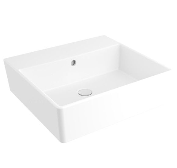 IŠPARDAVIMAS. Bocchi Milano statomas ant stalviršio praustuvas 505x450, baltos sp. be skylės maišytuvui 1216-062-0125