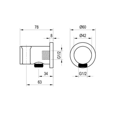 Ravak sieninis dušo išvadas su dušo laikikliu, pasirinkite spalvą