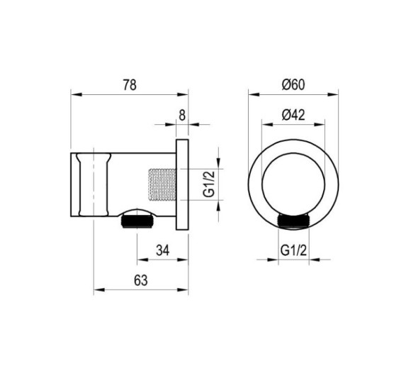 Ravak sieninis dušo išvadas su dušo laikikliu, pasirinkite spalvą