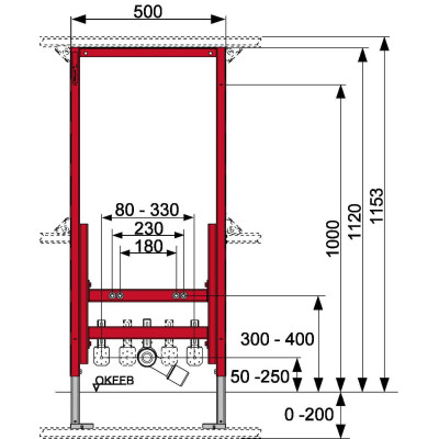TECEprofil bide potinkinis rėmas (1120mm)