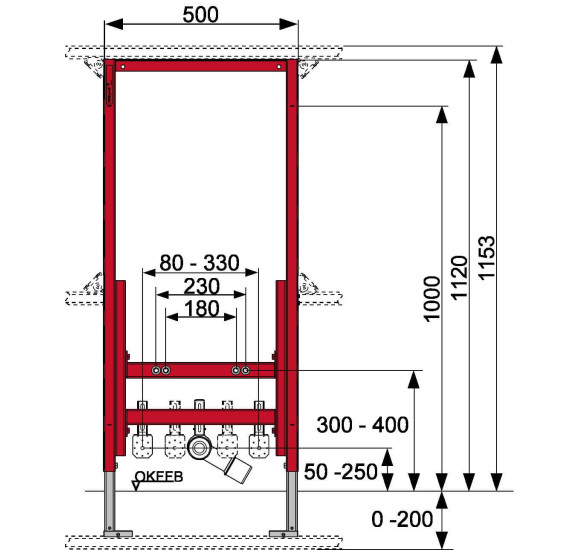 TECEprofil bide potinkinis rėmas (1120mm)
