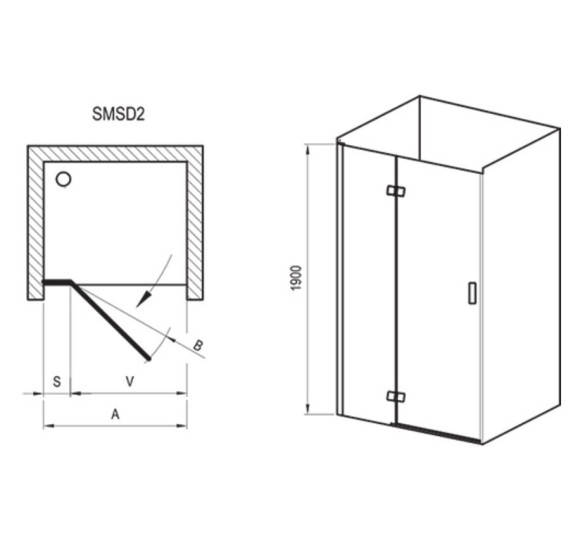 Ravak SMSD2 Dušo durys (B) - 90,100,110,120cm
