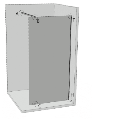 Stacionari dušo sienelė RAVAK Walk in Wall 60-160cm