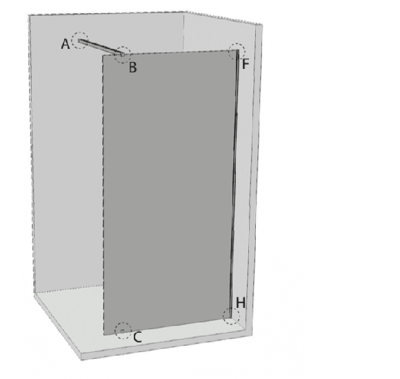 Stacionari dušo sienelė RAVAK Walk in Wall 60-160cm