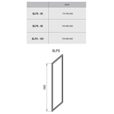 Komplektuojamoji dušo kabinos sienelė Ravak BLPS-80,90,100cm