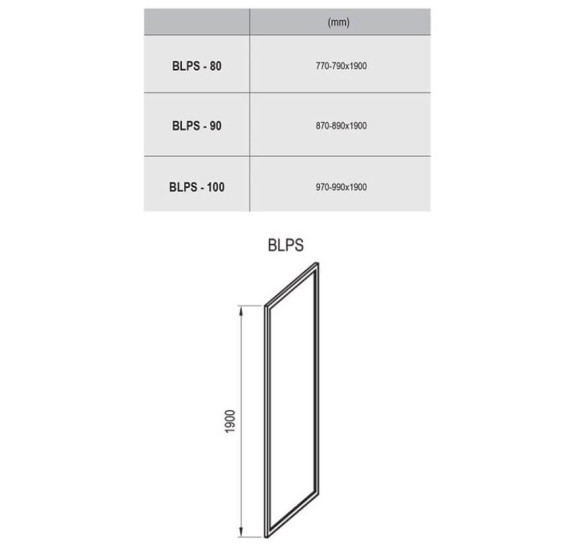Komplektuojamoji dušo kabinos sienelė Ravak BLPS-80,90,100cm