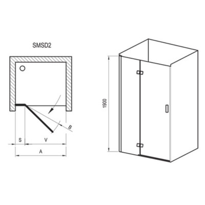 Ravak SMSD2 Varstomos dušo durys (A) 90,100,110,120cm