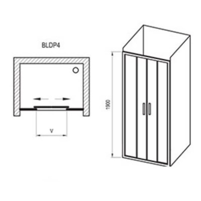 Dušo durys Ravak BLDP4 - 120-200cm
