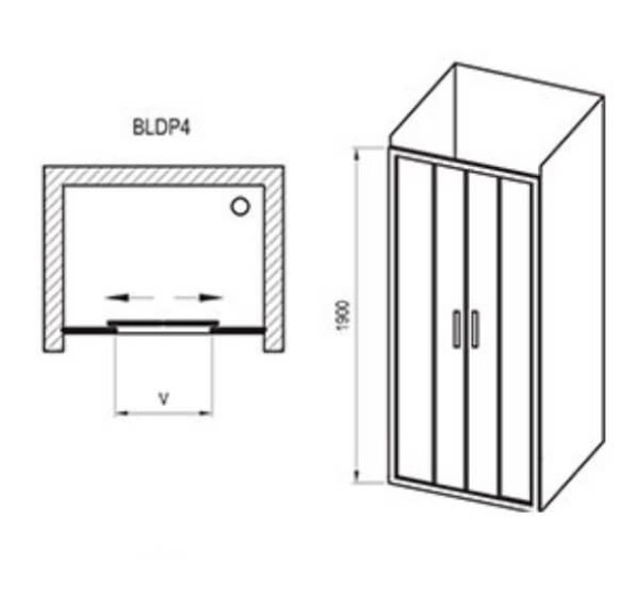 Dušo durys Ravak BLDP4 - 120-200cm
