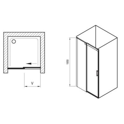 Dušo durys Ravak Matrix MSD2-100,110,120cm