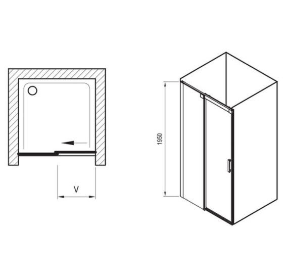 Dušo durys Ravak Matrix MSD2-100,110,120cm