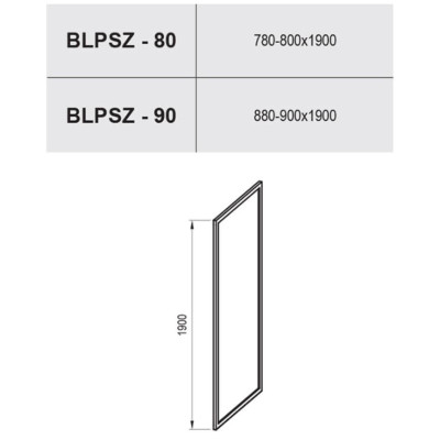 Ravak BLPSZ Komplektuojamoji dušo kabinos siena (pasirenkami dydžiai)