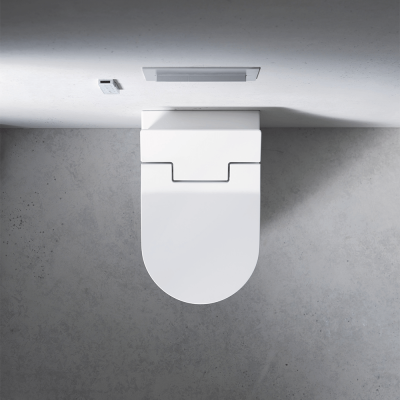 Duravit pakabinamas WC ME by Starck Rimless SensoWash unitazas, su dangčiu 370x570, baltos blizgios spalvos