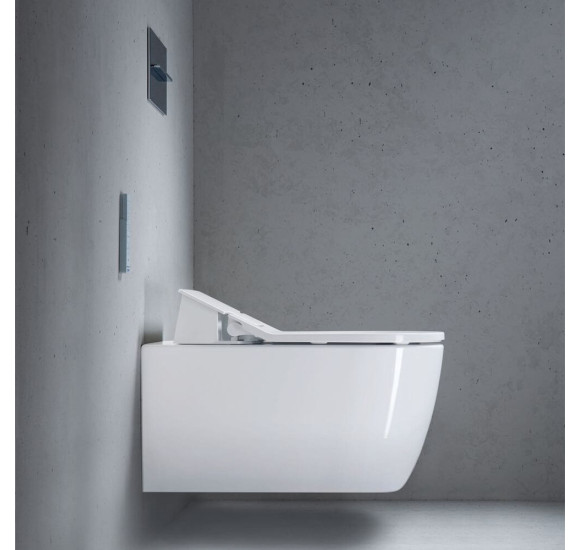 Duravit pakabinamas WC ME by Starck Rimless SensoWash unitazas, su dangčiu 370x570, baltos blizgios spalvos