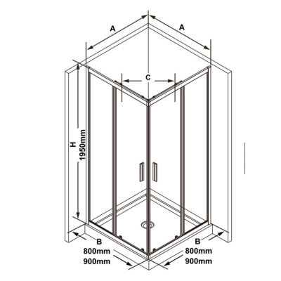 RAVAK Blix Slim dušo kabina Ravak 80x80cm