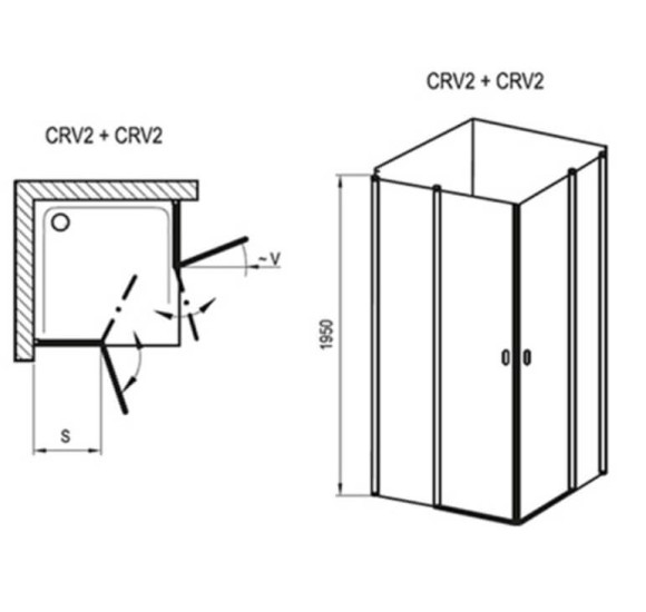 Ravak dušo kabina Chrome CRV2