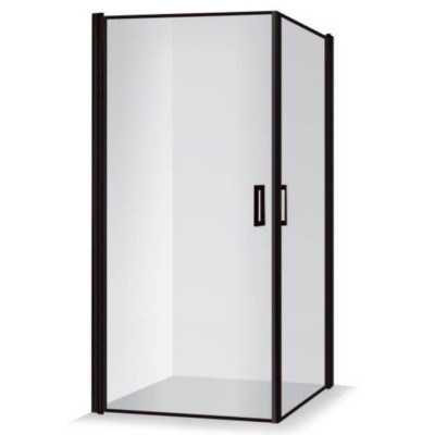 Brasta Glass Viktorija dušo kabina, 90x90x200 cm, Nero Frame, juodas profilis, skaidrus stiklas