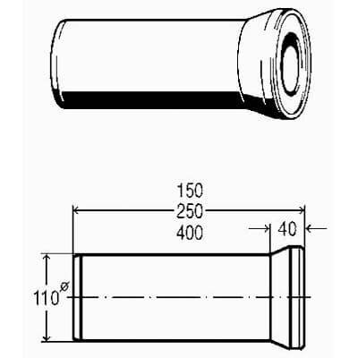 Viega tiesus WC pajungimas