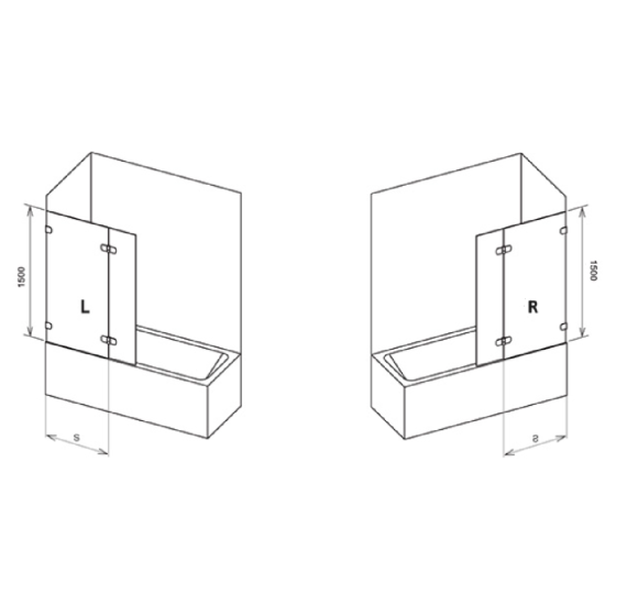 Vonios sienelė Ravak BVS2, 100x150cm