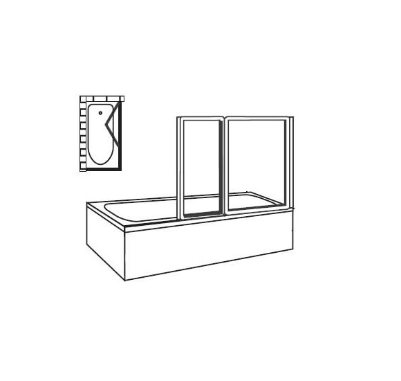 Vonios sienelė Ravak VS2, 104x140cm