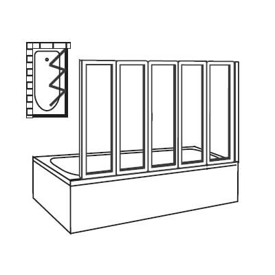 Vonios sienelė Ravak VS5, 113x133cm
