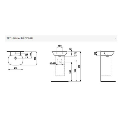 Pakabinamas/baldinis praustuvas Laufen Ino 45x41