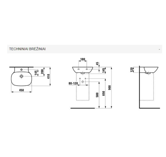 Pakabinamas/baldinis praustuvas Laufen Ino 45x41