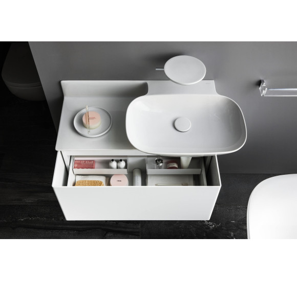 Pakabinamas/baldinis praustuvas su keraminiu stalviršiu Laufen Ino