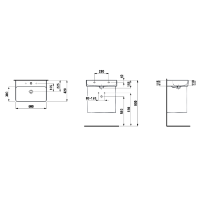 Pakabinamas praustuvas Laufen Val 60x42