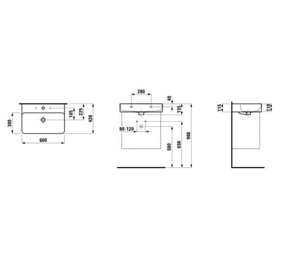 Pakabinamas praustuvas Laufen Val 60x42