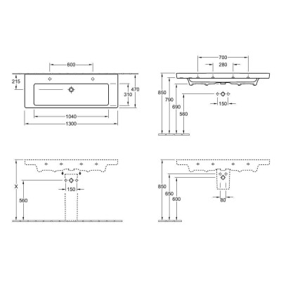 Villeroy & Boch Subway 2.0 praustuvas, 130x47cm