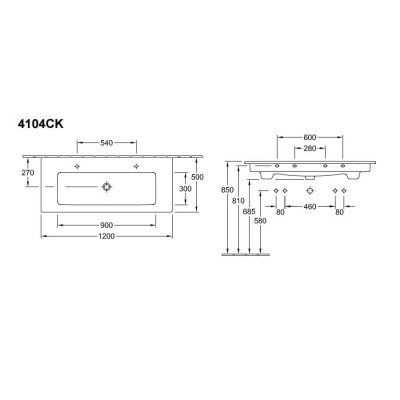 Villeroy & Boch Venticello pakabinamas praustuvas 1200x500