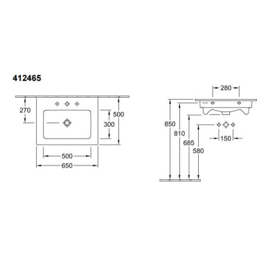 Villeroy & Boch Venticello pakabinamas praustuvas 650x500
