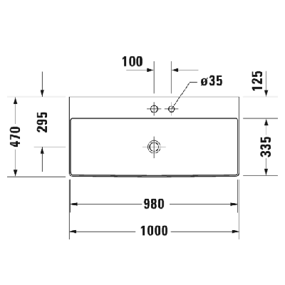 Duravit DuraSquare praustuvas 1000x470 (keraminis dangtelis komplekte)