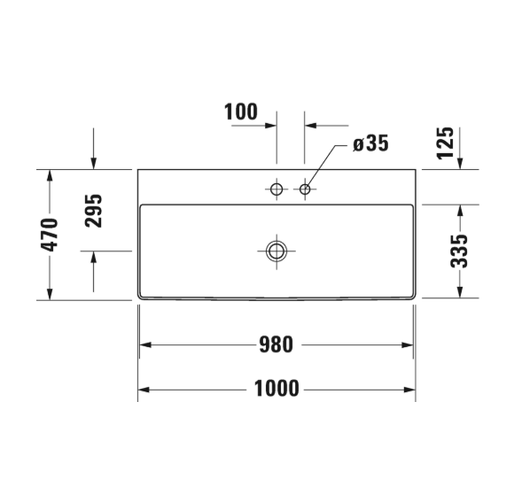 Duravit DuraSquare praustuvas 1000x470 (keraminis dangtelis komplekte)