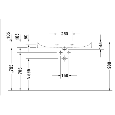 Duravit DuraSquare praustuvas 1000x470 (keraminis dangtelis komplekte)