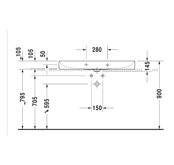 Duravit DuraSquare praustuvas 1000x470 (keraminis dangtelis komplekte)