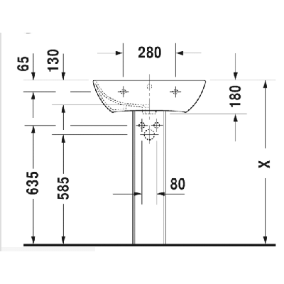 Duravit ME by starck pakabinamas praustuvas 600x460