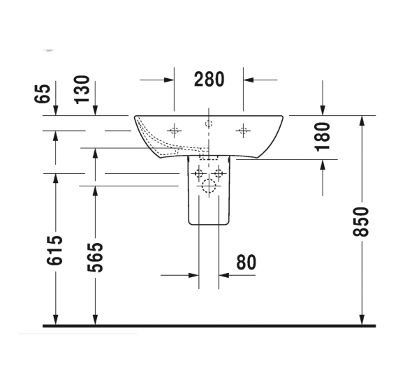 Duravit ME by starck pakabinamas praustuvas 600x460