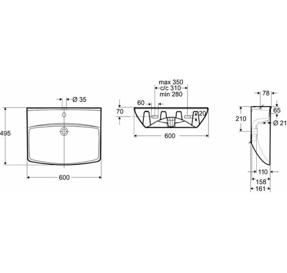 Ifo Inspira Art praustuvas 60cm