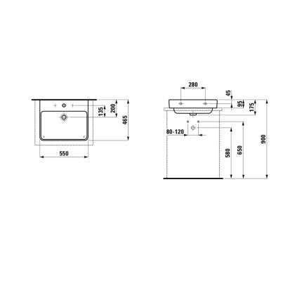 Praustuvas LAUFEN Pro S 55x46,5 cm