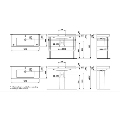 Laufen Pro S praustuvas 105x46
