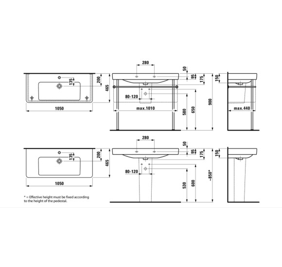 Laufen Pro S praustuvas 105x46