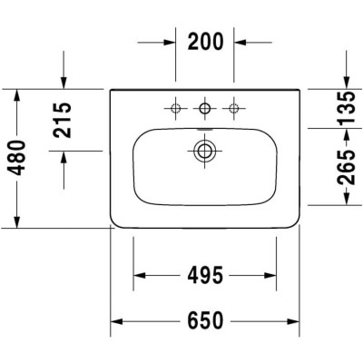 Praustuvas Duravit DuraStyle 65x48cm