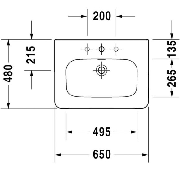 Praustuvas Duravit DuraStyle 65x48cm