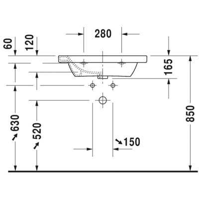 Praustuvas Duravit DuraStyle 65x48cm