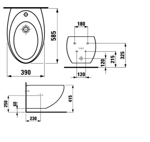 Laufen Ilbagnoalessi pakabinama bide su papildoma LCC danga