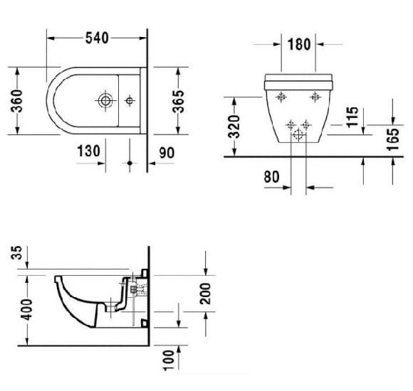 Pakabinama bide Duravit Starck 3