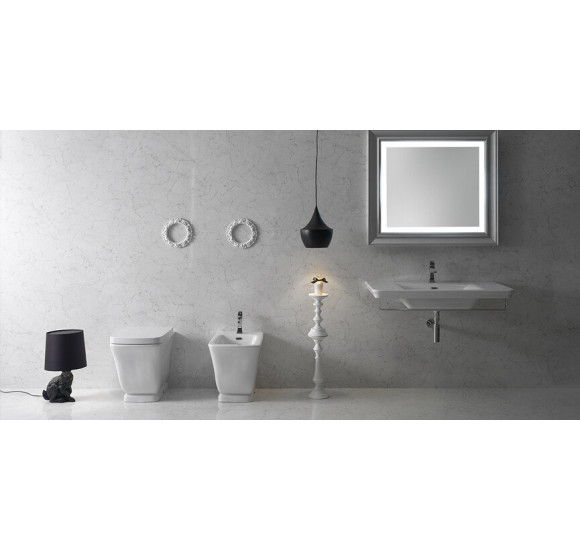 IŠPARDAVIMAS. Globo Relais pastatomas prie sienos WC su soft close dangčiu